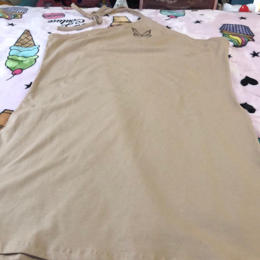 Tan Strapless Dress